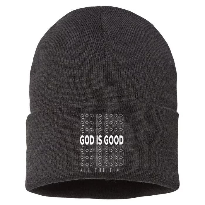 God Is Good All The Time Christian Worship Preachers Gift Sustainable Knit Beanie