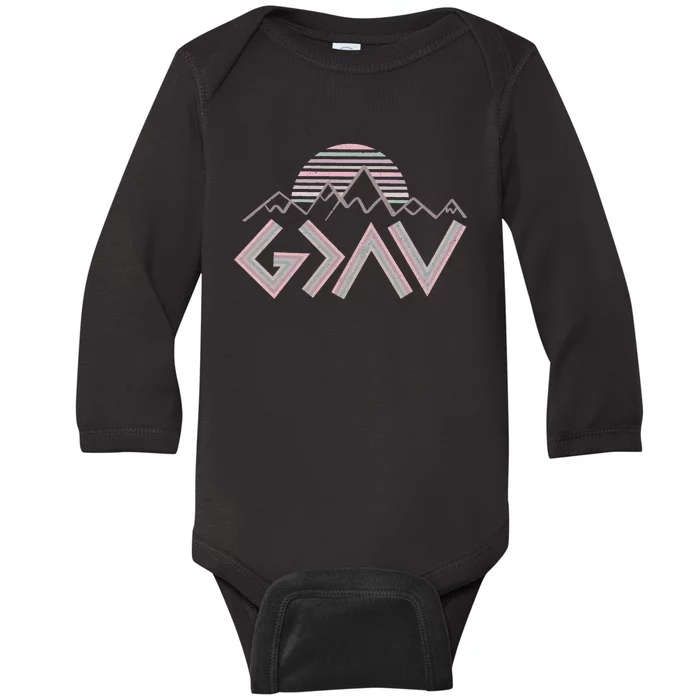 God Is Greater Than The Highs And Lows Baby Long Sleeve Bodysuit