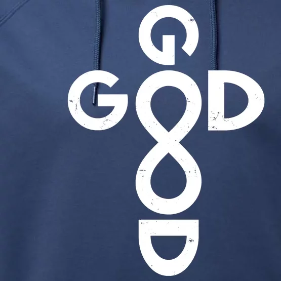 Good Is Good Cross Jesus Logo Performance Fleece Hoodie