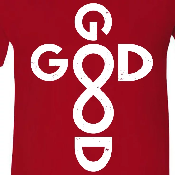 Good Is Good Cross Jesus Logo V-Neck T-Shirt