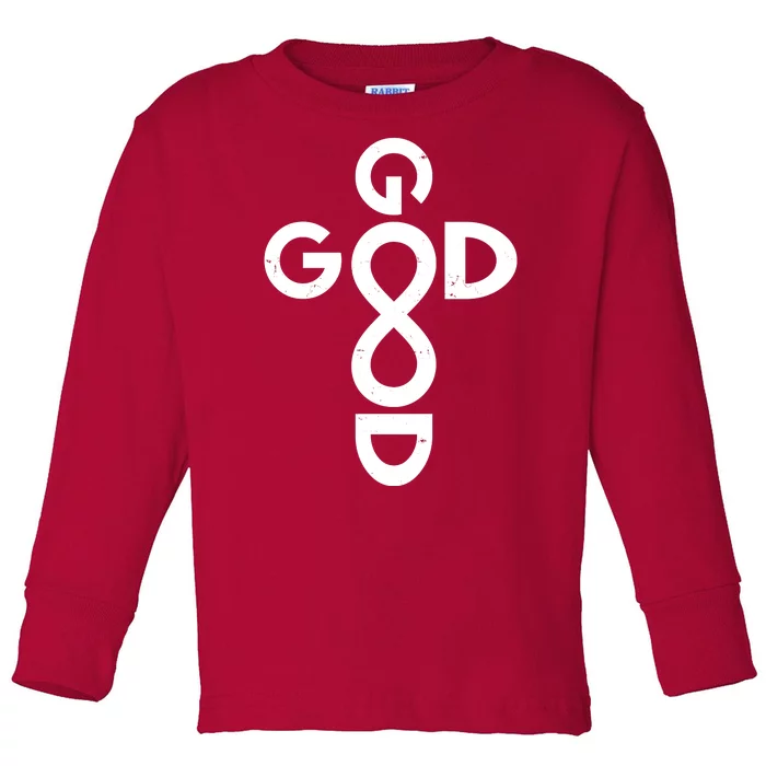 Good Is Good Cross Jesus Logo Toddler Long Sleeve Shirt