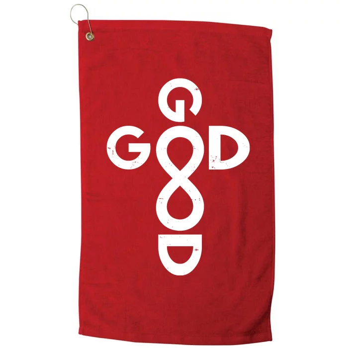 Good Is Good Cross Jesus Logo Platinum Collection Golf Towel