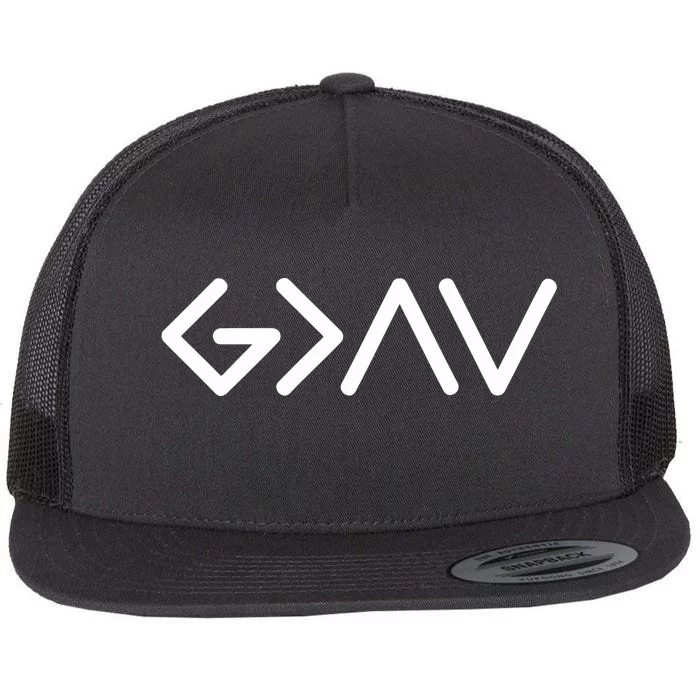 God Is Greater Than The Highs And Lows Flat Bill Trucker Hat