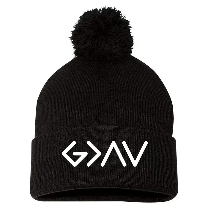 God Is Greater Than The Highs And Lows Pom Pom 12in Knit Beanie