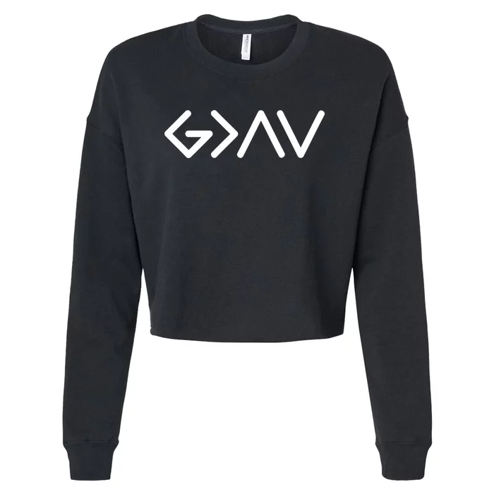 God Is Greater Than The Highs And Lows Cropped Pullover Crew