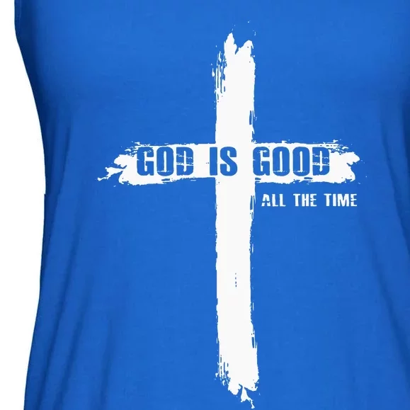 God Is Good Cross Funny Christian Ladies Essential Flowy Tank