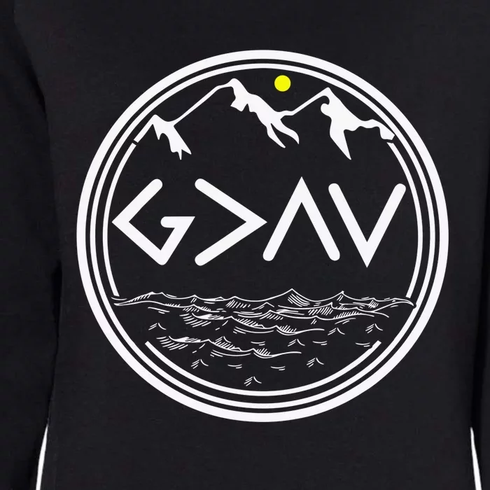 God is Greater Than the Highs and Lows Christian Womens California Wash Sweatshirt