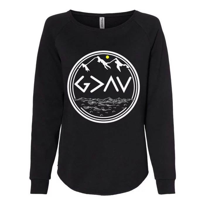 God is Greater Than the Highs and Lows Christian Womens California Wash Sweatshirt