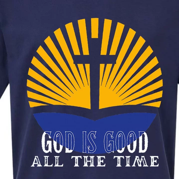 God Is Good All The Time Christian Worship Preachers Sueded Cloud Jersey T-Shirt