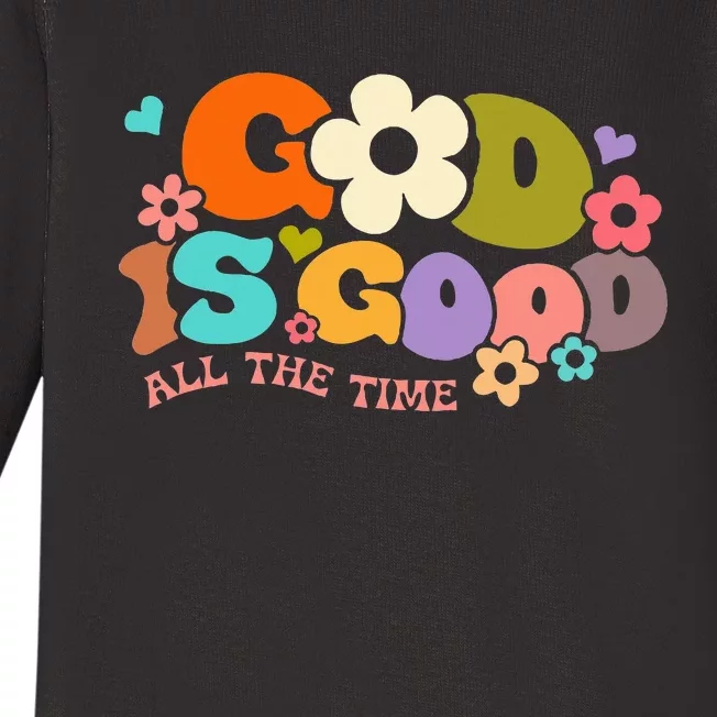 God Is Good All The Time Christian Jesus Women Gift Baby Long Sleeve Bodysuit