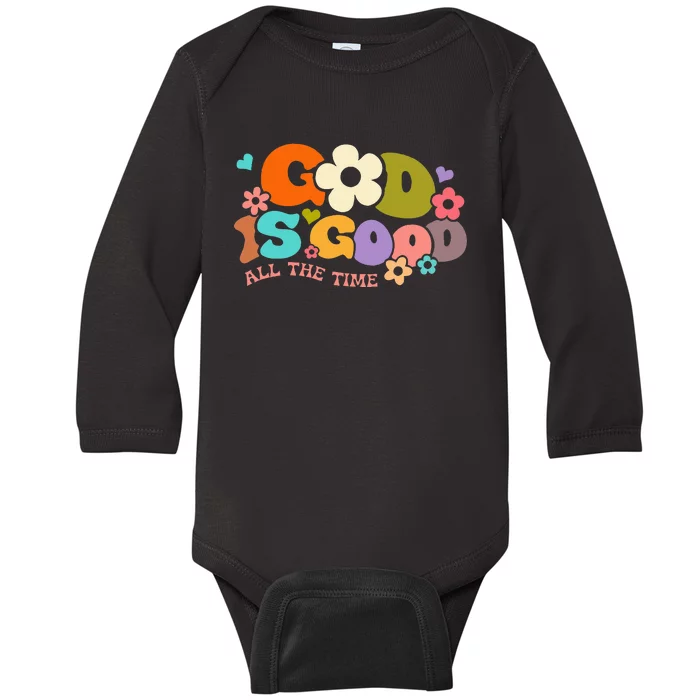 God Is Good All The Time Christian Jesus Women Gift Baby Long Sleeve Bodysuit