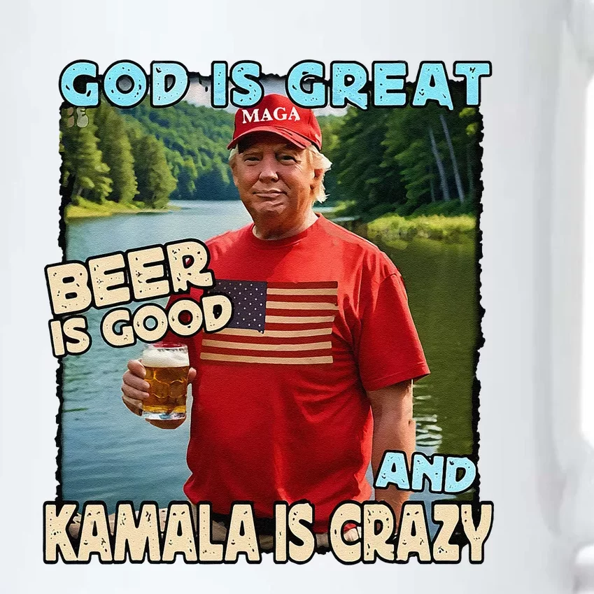 God Is Great Beer Is Good And Kamala Are Crazy Funny Trump Black Color Changing Mug