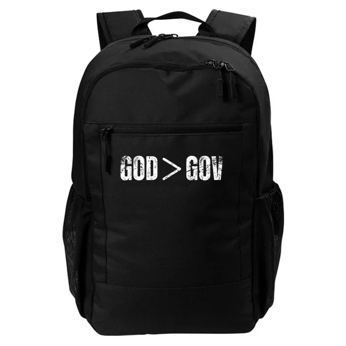 God Is Greater Than Gov Vintage Distressed Anti Government Daily Commute Backpack