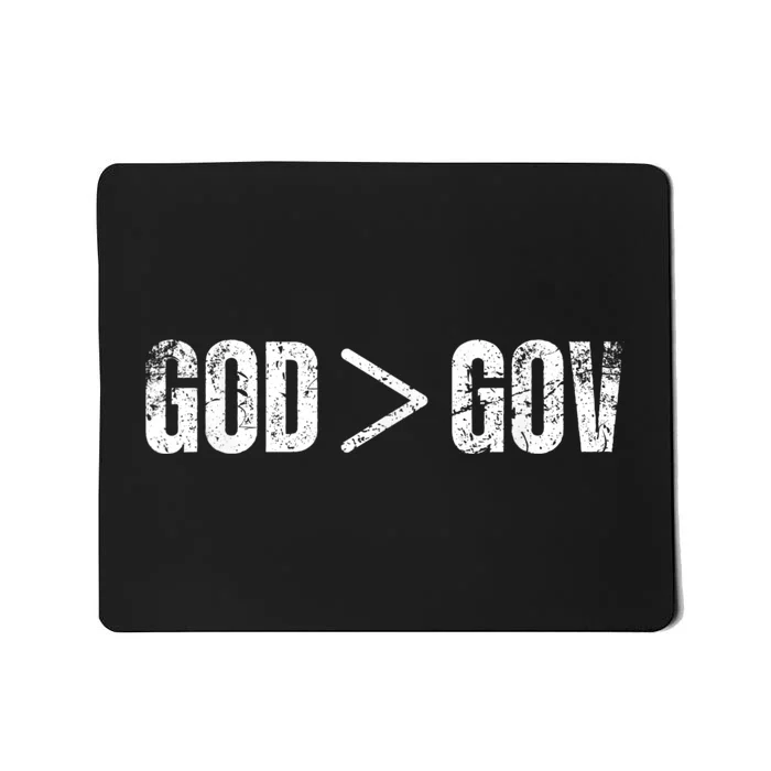 God Is Greater Than Gov Vintage Distressed Anti Government Mousepad