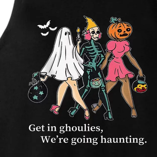 Get In Ghoulies Were Going Haunting Halloween Ladies Tri-Blend Wicking Tank