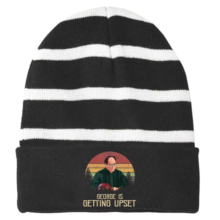 George Is Getting Upset Striped Beanie with Solid Band