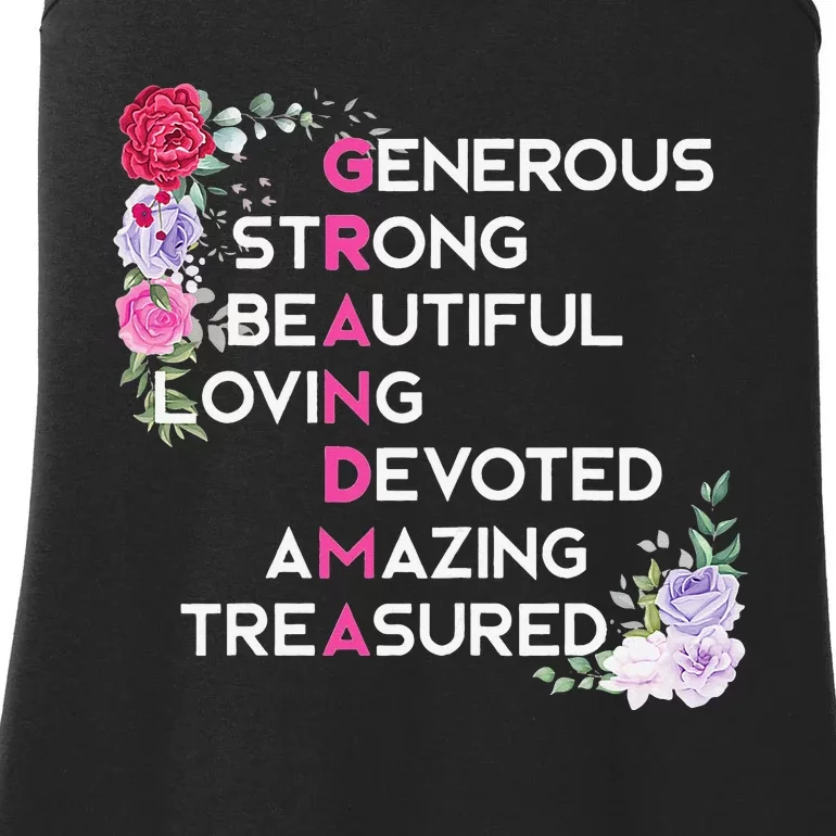 Grandma Is Generous Strong Beautiful Mothers Day Grandmother Ladies Essential Tank