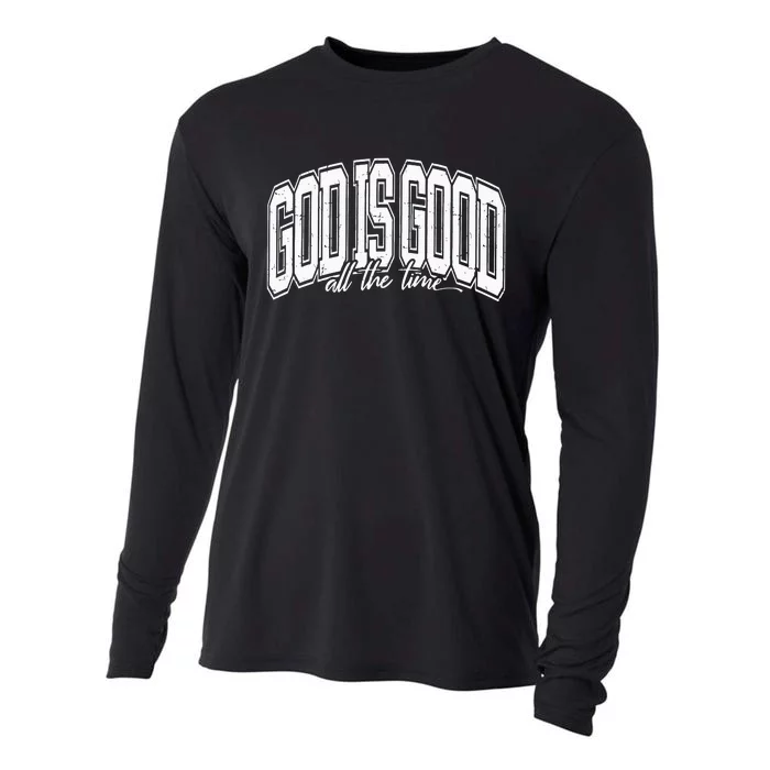 God Is Good All The Time Bible Verse Cooling Performance Long Sleeve Crew