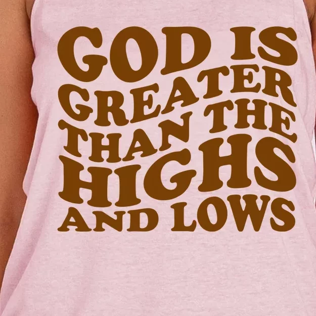 God Is Greater Than The Highs And Lows Women's Knotted Racerback Tank