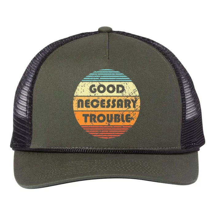 Get In Good And Necessary Trouble Political Quote John Lewis Retro Rope Trucker Hat Cap