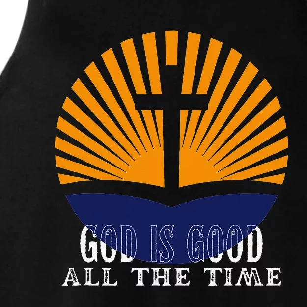 God Is Good All The Time Christian Worship Preachers Ladies Tri-Blend Wicking Tank