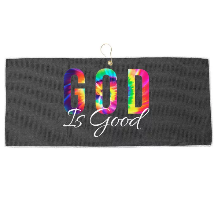 God Is Good Bible Verse Psalm Christian Faith Jesus Tie Dye Large Microfiber Waffle Golf Towel