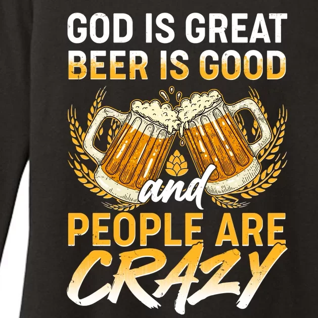 God Is Great Beer Is Good And People Are Crazy Womens CVC Long Sleeve Shirt