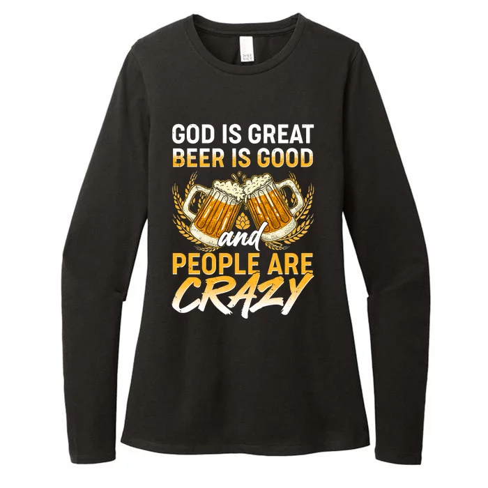 God Is Great Beer Is Good And People Are Crazy Womens CVC Long Sleeve Shirt