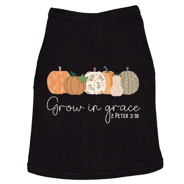 Grow In Grace Pumpkins Fall Thanksgiving Christian Religious Doggie Tank