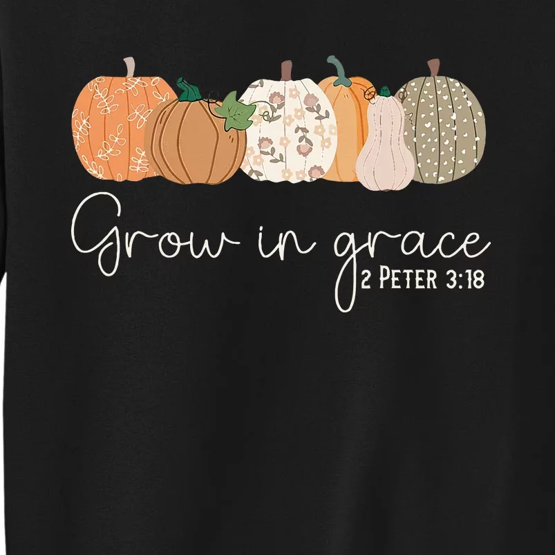 Grow In Grace Pumpkins Fall Thanksgiving Christian Religious Tall Sweatshirt