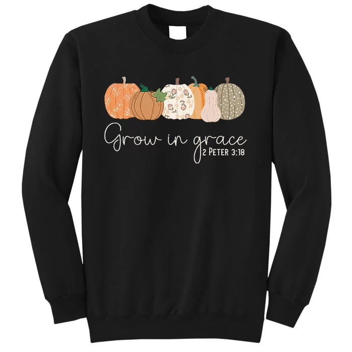 Grow In Grace Pumpkins Fall Thanksgiving Christian Religious Tall Sweatshirt