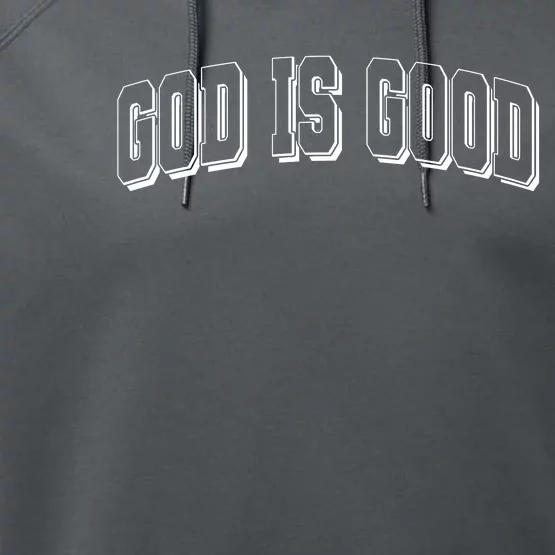 God Is Good Sports University Style Logo Performance Fleece Hoodie