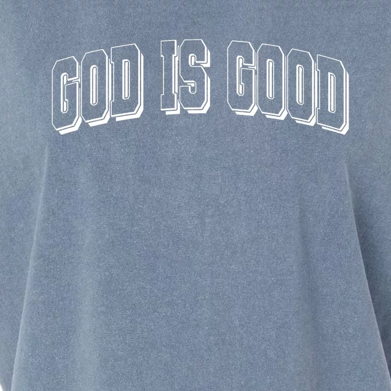 God Is Good Sports University Style Logo Garment-Dyed Women's Muscle Tee