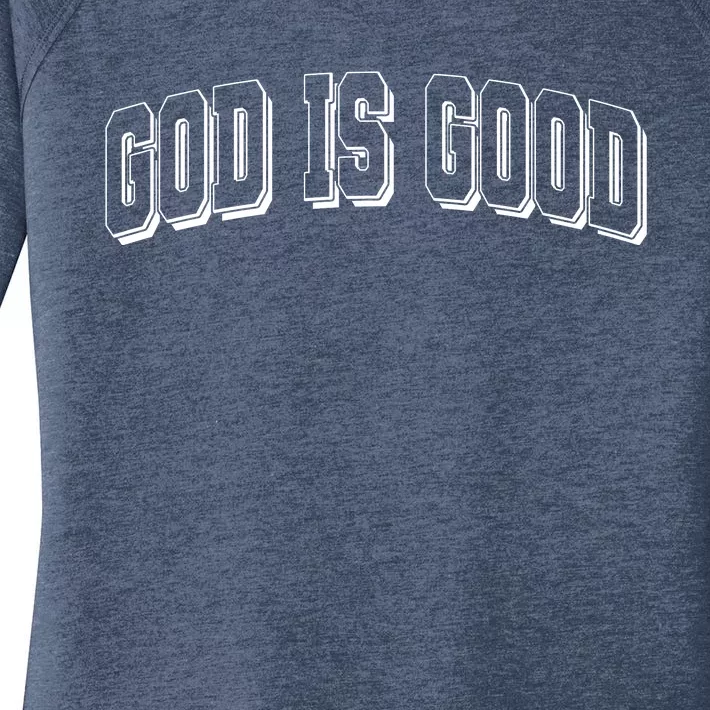 God Is Good Sports University Style Logo Women's Perfect Tri Tunic Long Sleeve Shirt