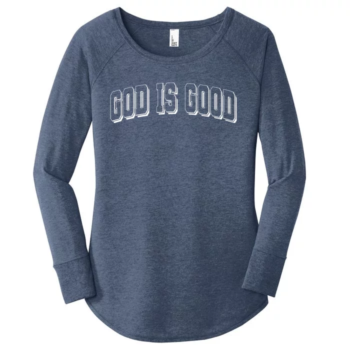 God Is Good Sports University Style Logo Women's Perfect Tri Tunic Long Sleeve Shirt