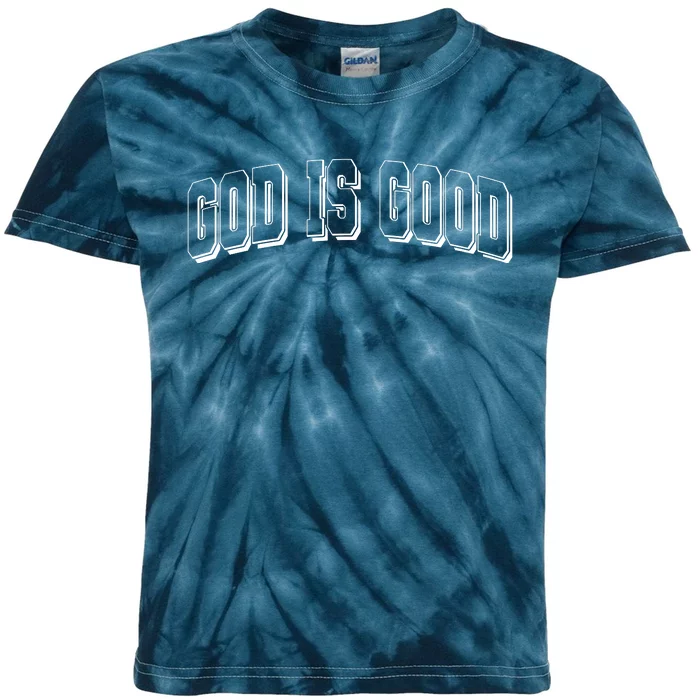 God Is Good Sports University Style Logo Kids Tie-Dye T-Shirt