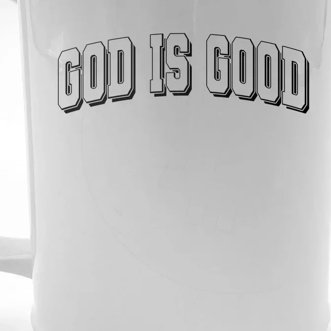 God Is Good Sports University Style Logo Front & Back Beer Stein