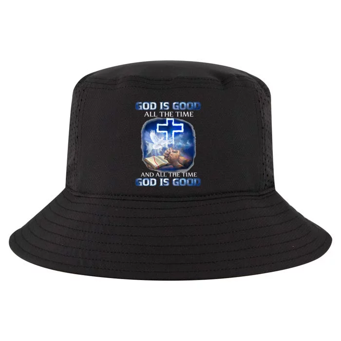 God Is Good All The Time Christian Cross Jesus Quote Cool Comfort Performance Bucket Hat