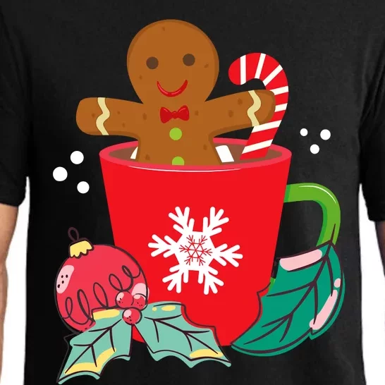 Gingerbread In Hot Cocoa Mug Christmas Holiday Fun Costume Pajama Set