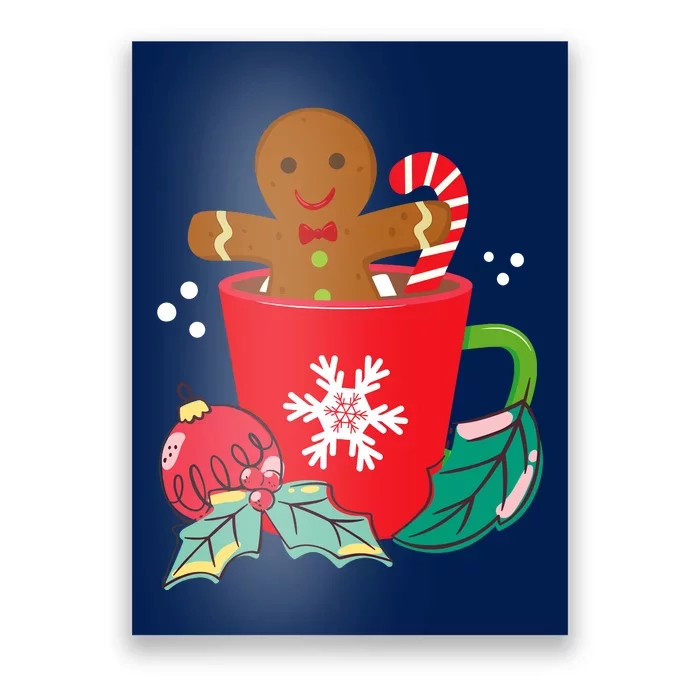 Gingerbread In Hot Cocoa Mug Christmas Holiday Fun Costume Poster