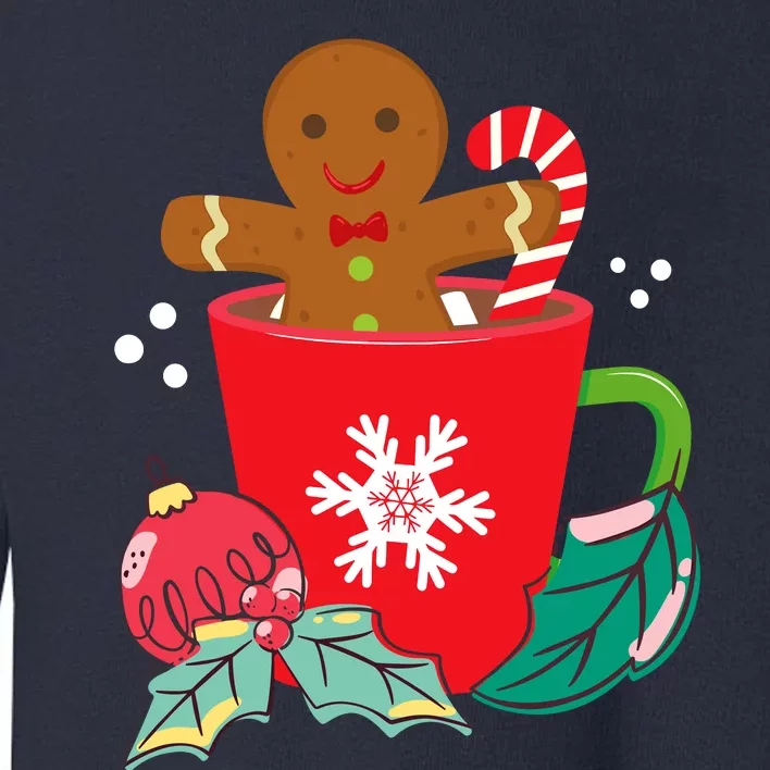 Gingerbread In Hot Cocoa Mug Christmas Holiday Fun Costume Toddler Sweatshirt