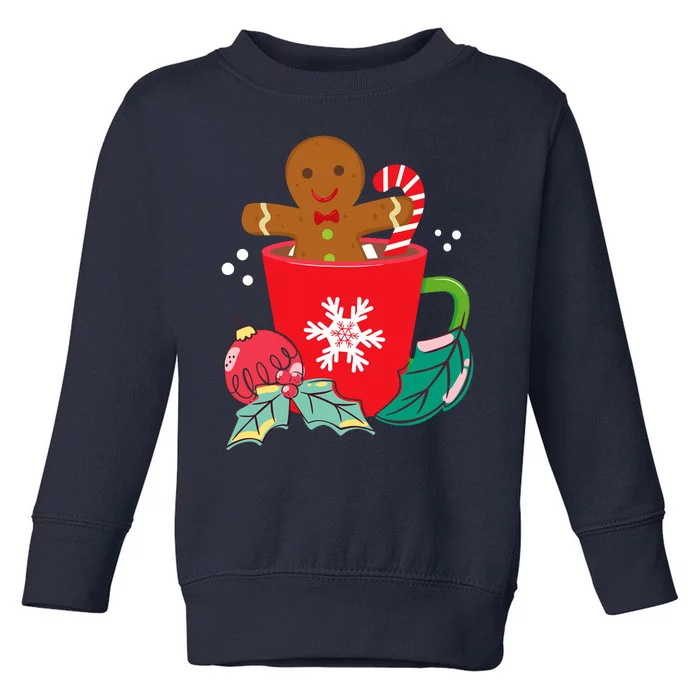 Gingerbread In Hot Cocoa Mug Christmas Holiday Fun Costume Toddler Sweatshirt