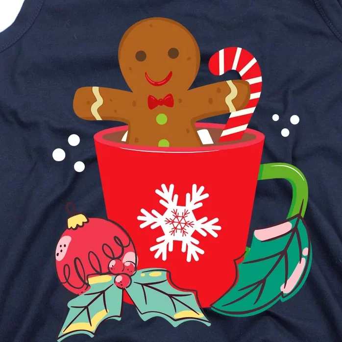 Gingerbread In Hot Cocoa Mug Christmas Holiday Fun Costume Tank Top