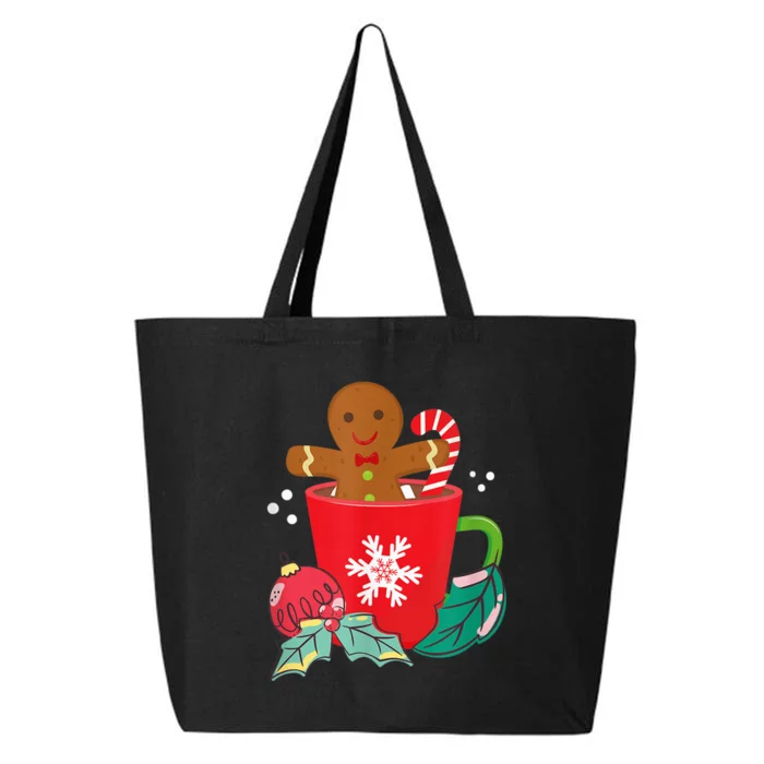 Gingerbread In Hot Cocoa Mug Christmas Holiday Fun Costume 25L Jumbo Tote