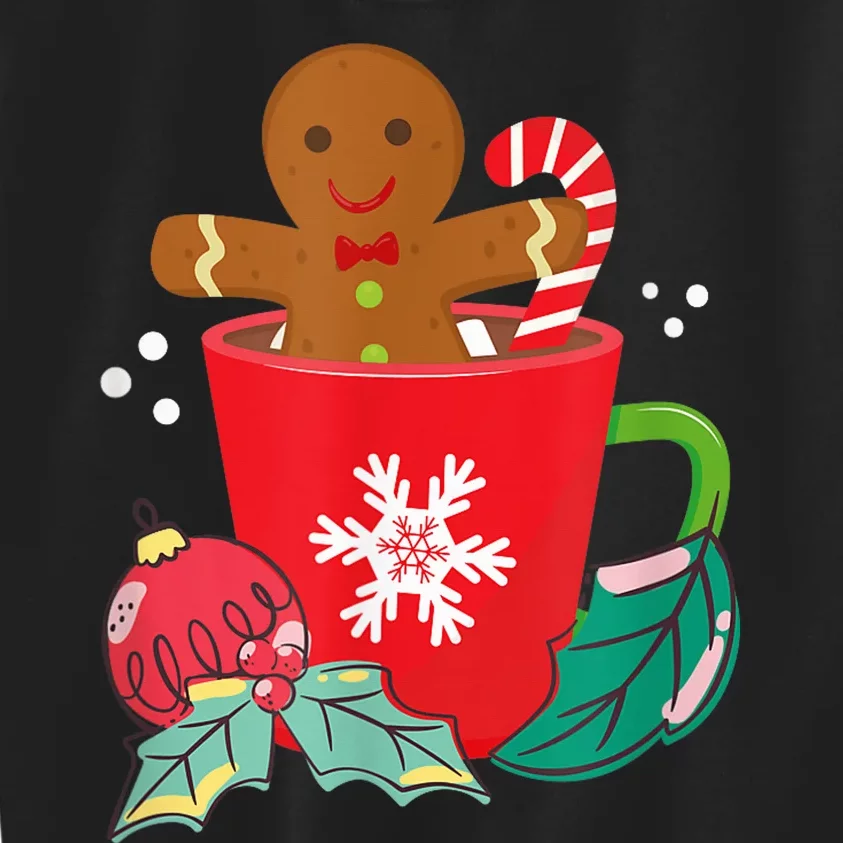 Gingerbread In Hot Cocoa Mug Christmas Holiday Fun Costume Kids Sweatshirt