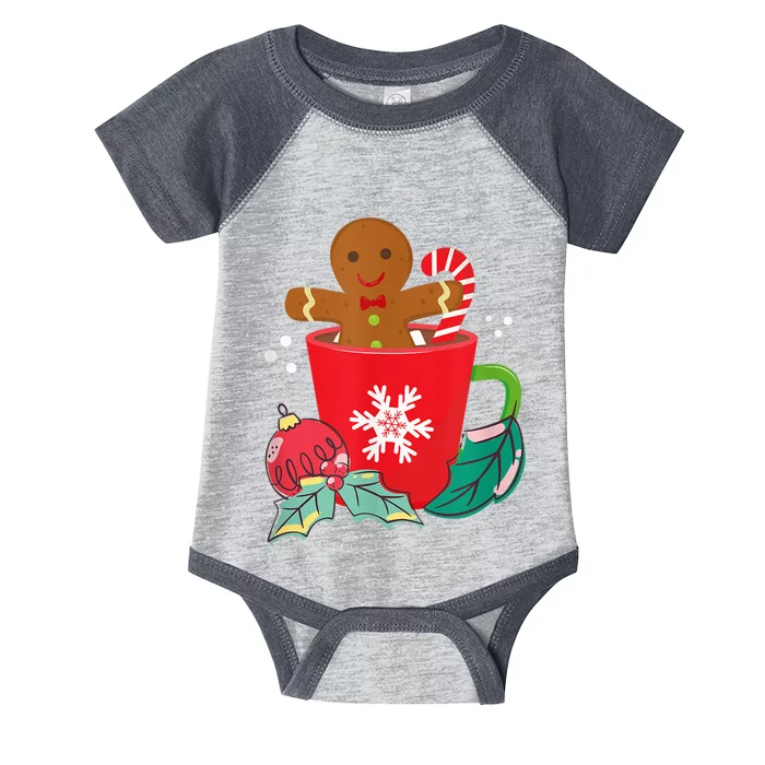 Gingerbread In Hot Cocoa Mug Christmas Holiday Fun Costume Infant Baby Jersey Bodysuit