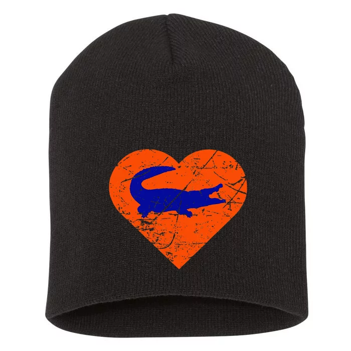 Gators In Heart I Love Gators Short Acrylic Beanie