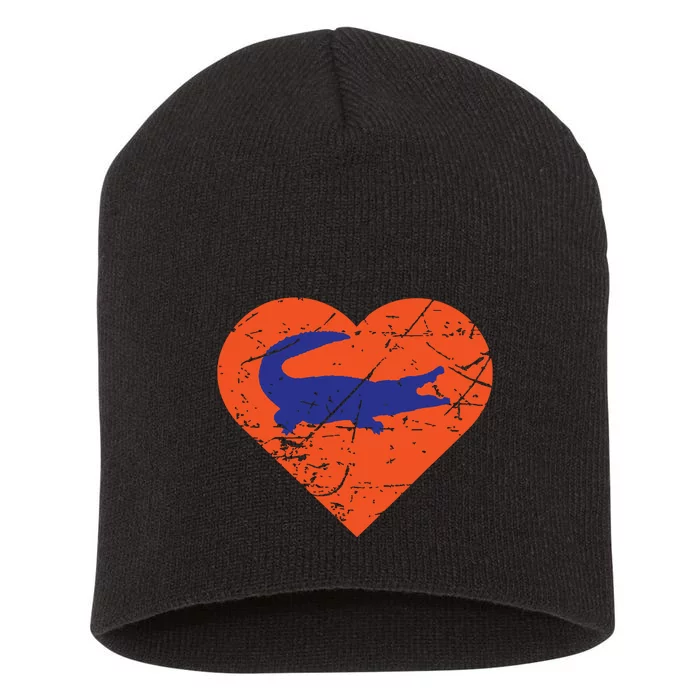 Gators In Heart I Love Gators Short Acrylic Beanie