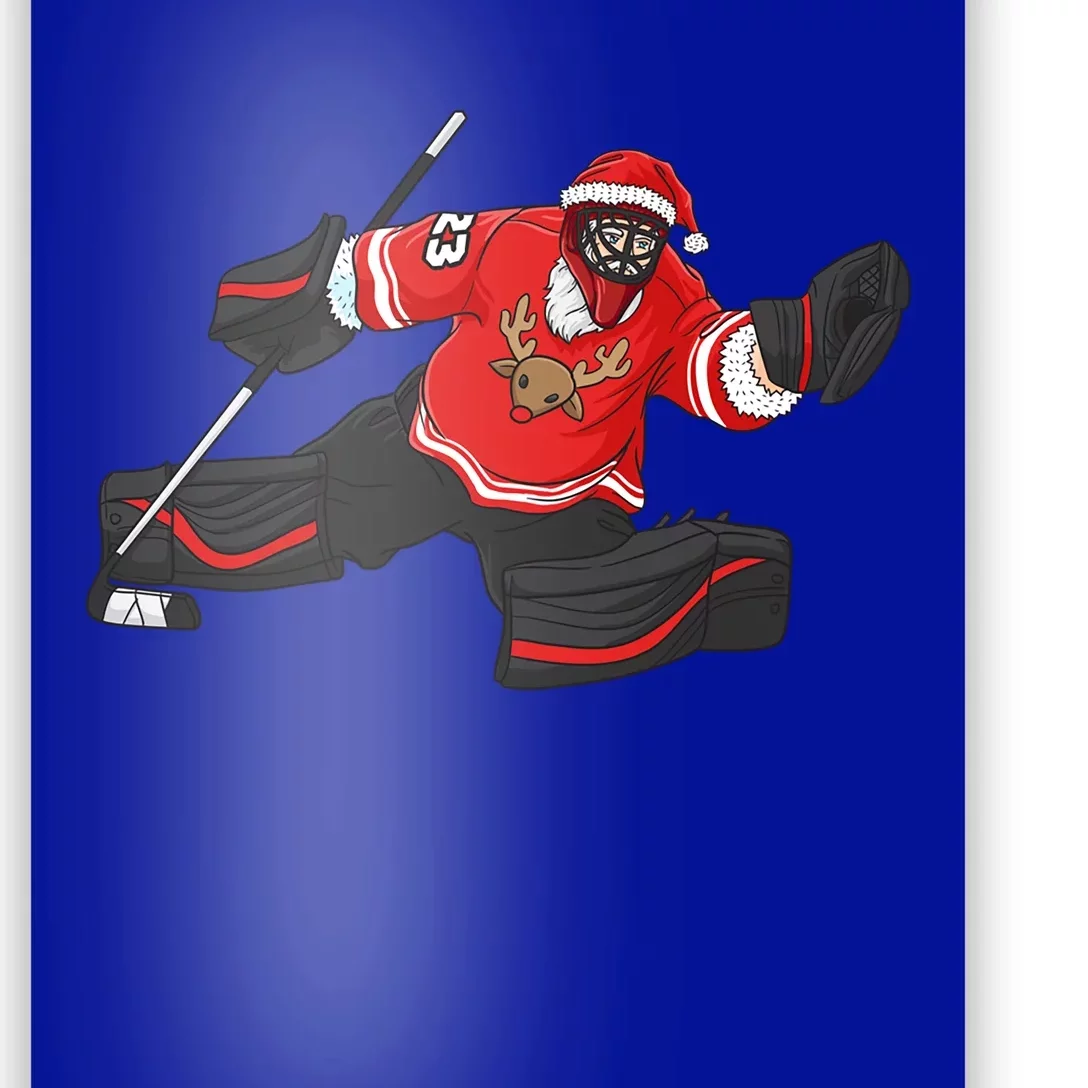 Goalkeeper Ice Hockey Santa Claus Christmas Gift Poster