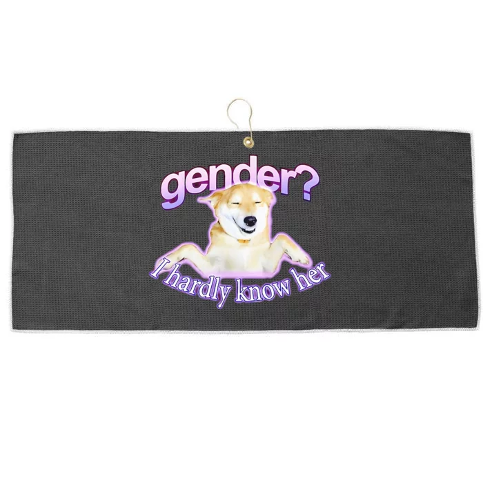 Gender I Hardly Know Her Large Microfiber Waffle Golf Towel